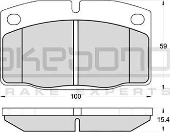 Akebono AN-4774K - Тормозные колодки, дисковые, комплект autospares.lv