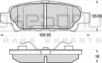 Akebono AN-651WK - Тормозные колодки, дисковые, комплект autospares.lv