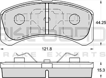 Akebono AN-608WK - Тормозные колодки, дисковые, комплект autospares.lv