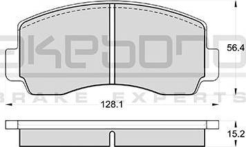 Akebono AN-042K - Тормозные колодки, дисковые, комплект autospares.lv