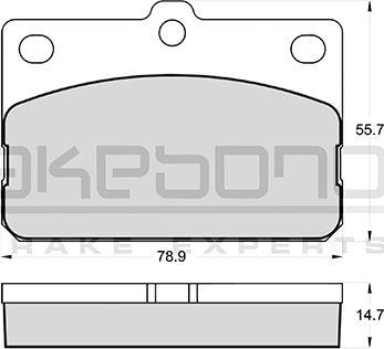 Akebono AN-023K - Тормозные колодки, дисковые, комплект autospares.lv