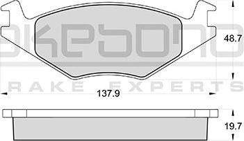 Akebono AN-143KE - Тормозные колодки, дисковые, комплект autospares.lv