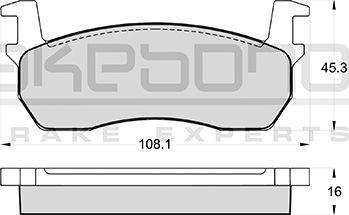 Akebono AN-120K - Тормозные колодки, дисковые, комплект autospares.lv