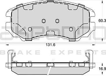 Akebono AN-8090WK - Тормозные колодки, дисковые, комплект autospares.lv