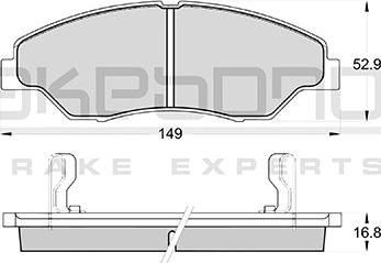 Akebono AN-8047WKE - Тормозные колодки, дисковые, комплект autospares.lv