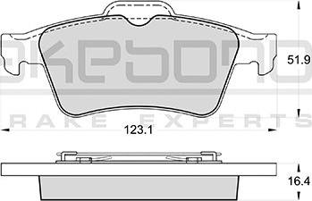 Akebono AN-8059K - Тормозные колодки, дисковые, комплект autospares.lv