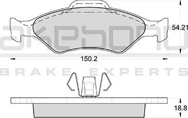 Akebono AN-8087K - Тормозные колодки, дисковые, комплект autospares.lv