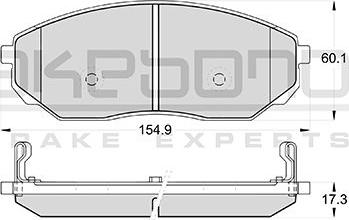 Akebono AN-8034WK - Тормозные колодки, дисковые, комплект autospares.lv