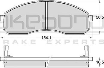 Akebono AN-8021KE - Тормозные колодки, дисковые, комплект autospares.lv