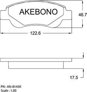 Akebono AN-8145K - Тормозные колодки, дисковые, комплект autospares.lv
