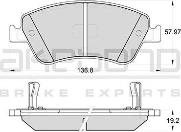 Akebono AN-8147WKE - Тормозные колодки, дисковые, комплект autospares.lv