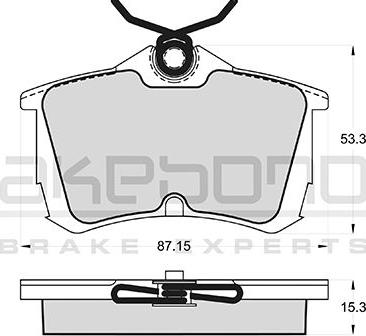 Akebono AN-8110WK - Тормозные колодки, дисковые, комплект autospares.lv