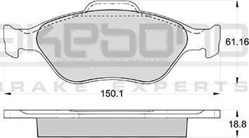 Akebono AN-8182KE - Тормозные колодки, дисковые, комплект autospares.lv