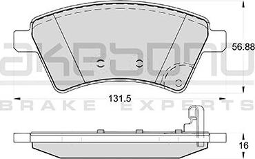 Akebono AN-8134WK - Тормозные колодки, дисковые, комплект autospares.lv