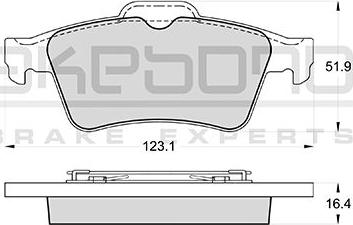 Akebono AN-8121K - Тормозные колодки, дисковые, комплект autospares.lv