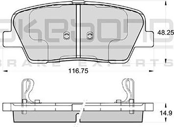 Akebono AN-8206WK - Тормозные колодки, дисковые, комплект autospares.lv