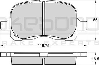 Akebono AN-8216WK - Тормозные колодки, дисковые, комплект autospares.lv