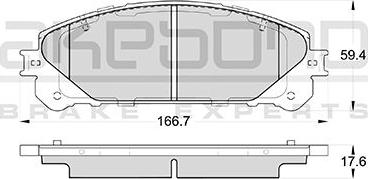 Akebono AN-8213K - Тормозные колодки, дисковые, комплект autospares.lv