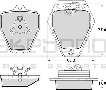 Akebono AN-3993WKE - Тормозные колодки, дисковые, комплект autospares.lv