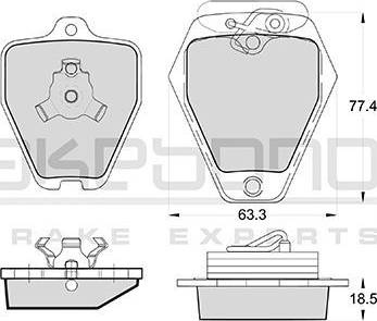 Akebono AN-3993WK - Тормозные колодки, дисковые, комплект autospares.lv