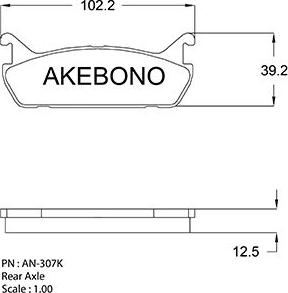 Akebono AN-307KE - Тормозные колодки, дисковые, комплект autospares.lv