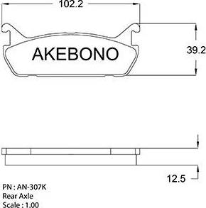 Akebono AN-307K - Тормозные колодки, дисковые, комплект autospares.lv