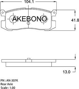 Akebono AN-250KE - Тормозные колодки, дисковые, комплект autospares.lv