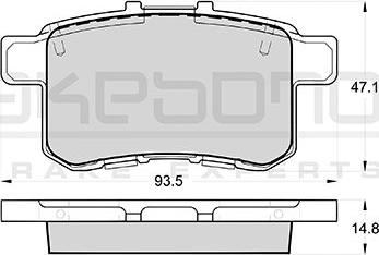 Akebono AN-740WK - Тормозные колодки, дисковые, комплект autospares.lv