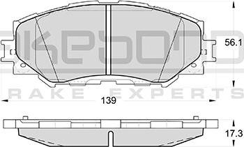 Akebono AN-742KE - Тормозные колодки, дисковые, комплект autospares.lv