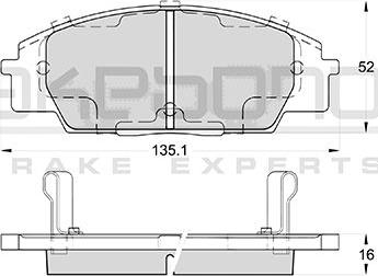 Akebono AN-757WK - Тормозные колодки, дисковые, комплект autospares.lv