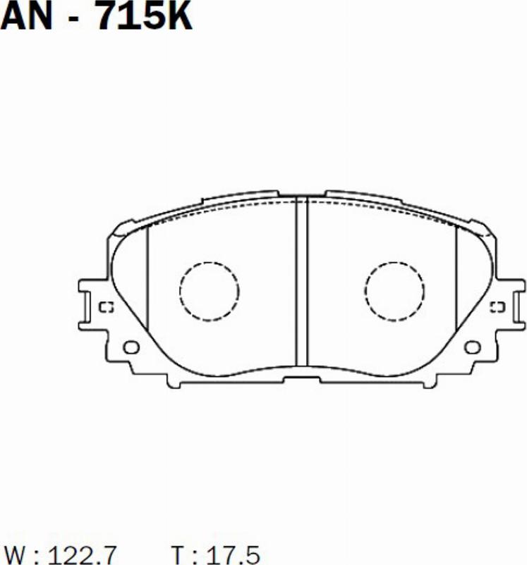 Akebono AN-715K - Тормозные колодки, дисковые, комплект autospares.lv