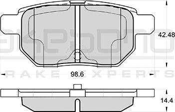 Akebono AN-716WKE - Тормозные колодки, дисковые, комплект autospares.lv