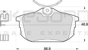 Akebono AN-739WK - Тормозные колодки, дисковые, комплект autospares.lv