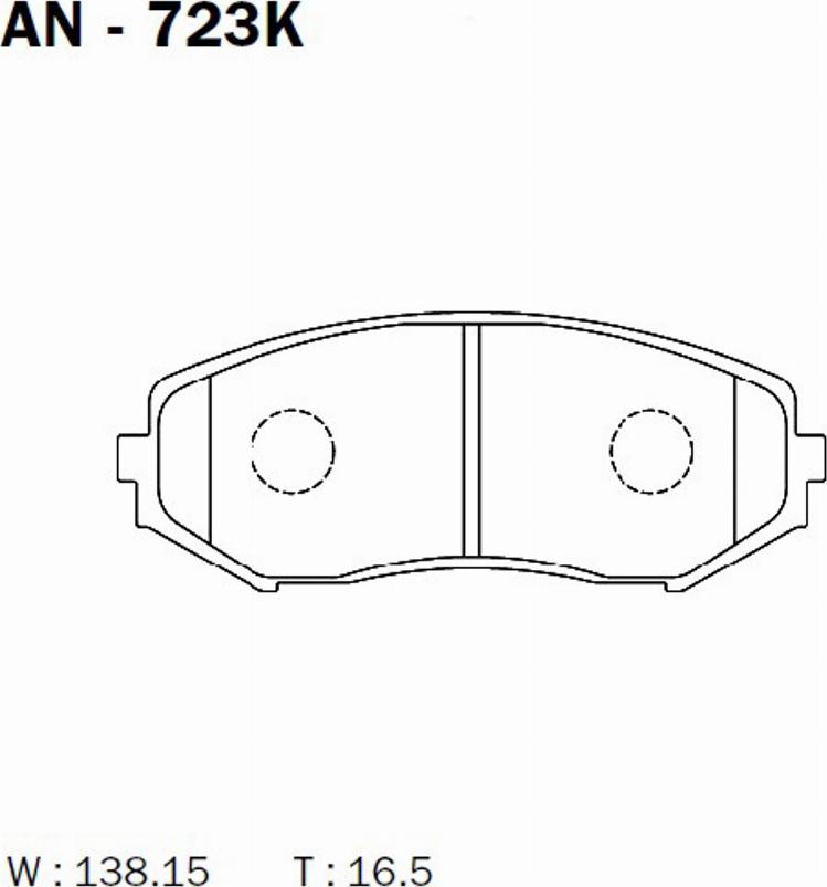 Akebono AN-723K - Тормозные колодки, дисковые, комплект autospares.lv