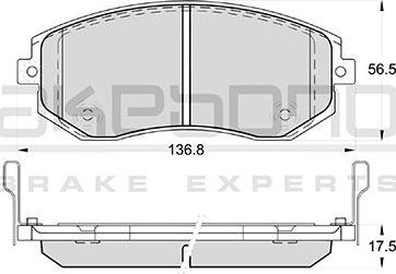 Akebono AN-771WKE - Тормозные колодки, дисковые, комплект autospares.lv