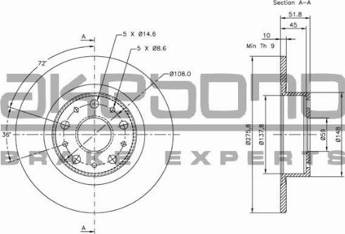 Akebono BN-0994 - Тормозной диск autospares.lv