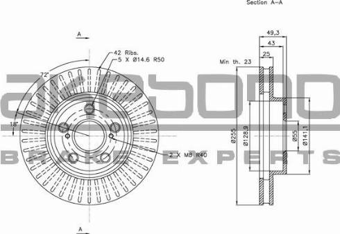 Akebono BN-0992 - Тормозной диск autospares.lv