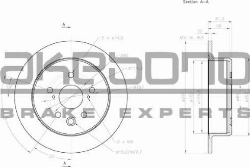 Akebono BN-0997E - Тормозной диск autospares.lv