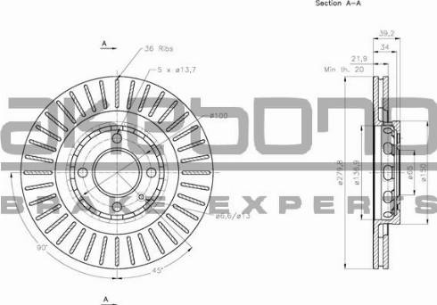 Akebono BN-0942 - Тормозной диск autospares.lv