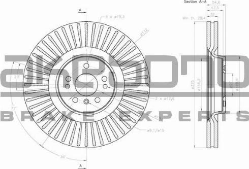 Akebono BN-0959 - Тормозной диск autospares.lv