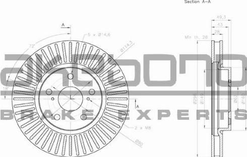 Akebono BN-0951 - Тормозной диск autospares.lv