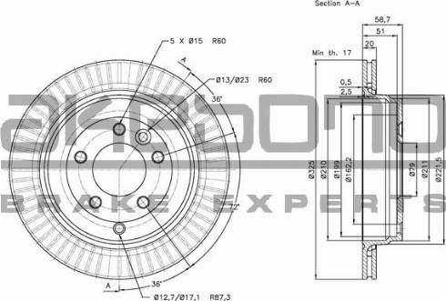 Akebono BN-0969 - Тормозной диск autospares.lv