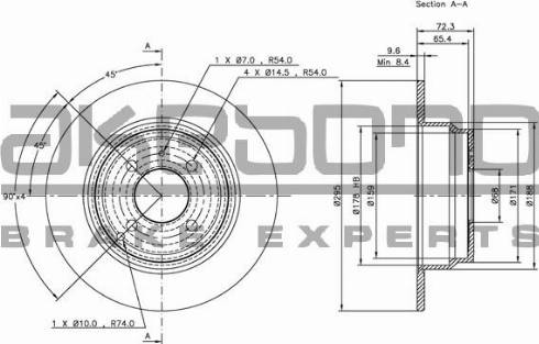 Akebono BN-0966 - Тормозной диск autospares.lv