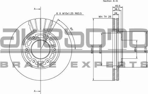 Akebono BN-0960E - Тормозной диск autospares.lv