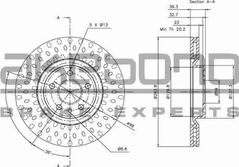 Akebono BN-0901 - Тормозной диск autospares.lv