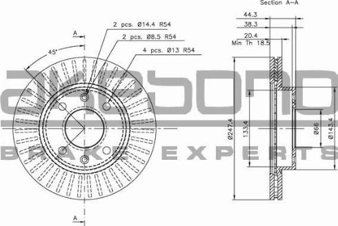 Akebono BN-0907 - Тормозной диск autospares.lv