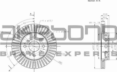 Akebono BN-0984 - Тормозной диск autospares.lv