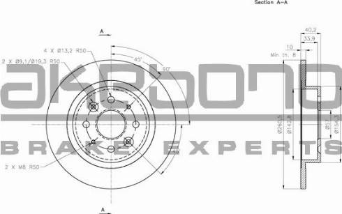 Akebono BN-0980E - Тормозной диск autospares.lv