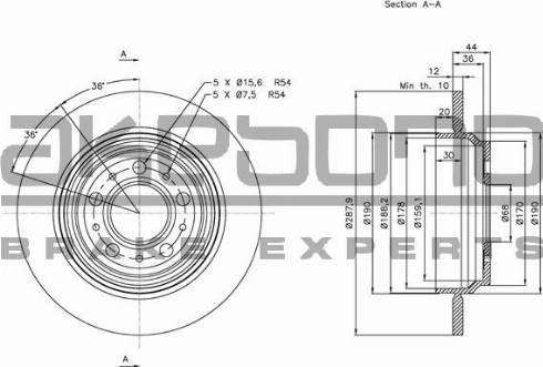 Akebono BN-0988 - Тормозной диск autospares.lv