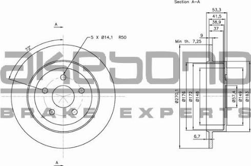 Akebono BN-0936 - Тормозной диск autospares.lv